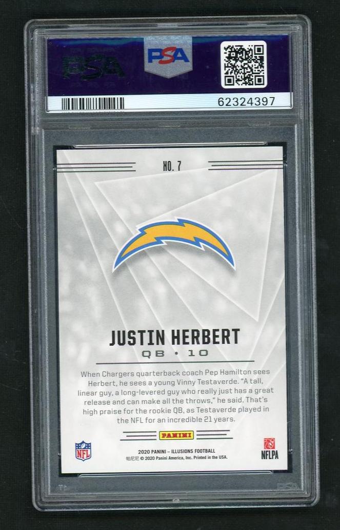 2020 Panini Illusions Retail Justin Herbert #7 PSA 10
