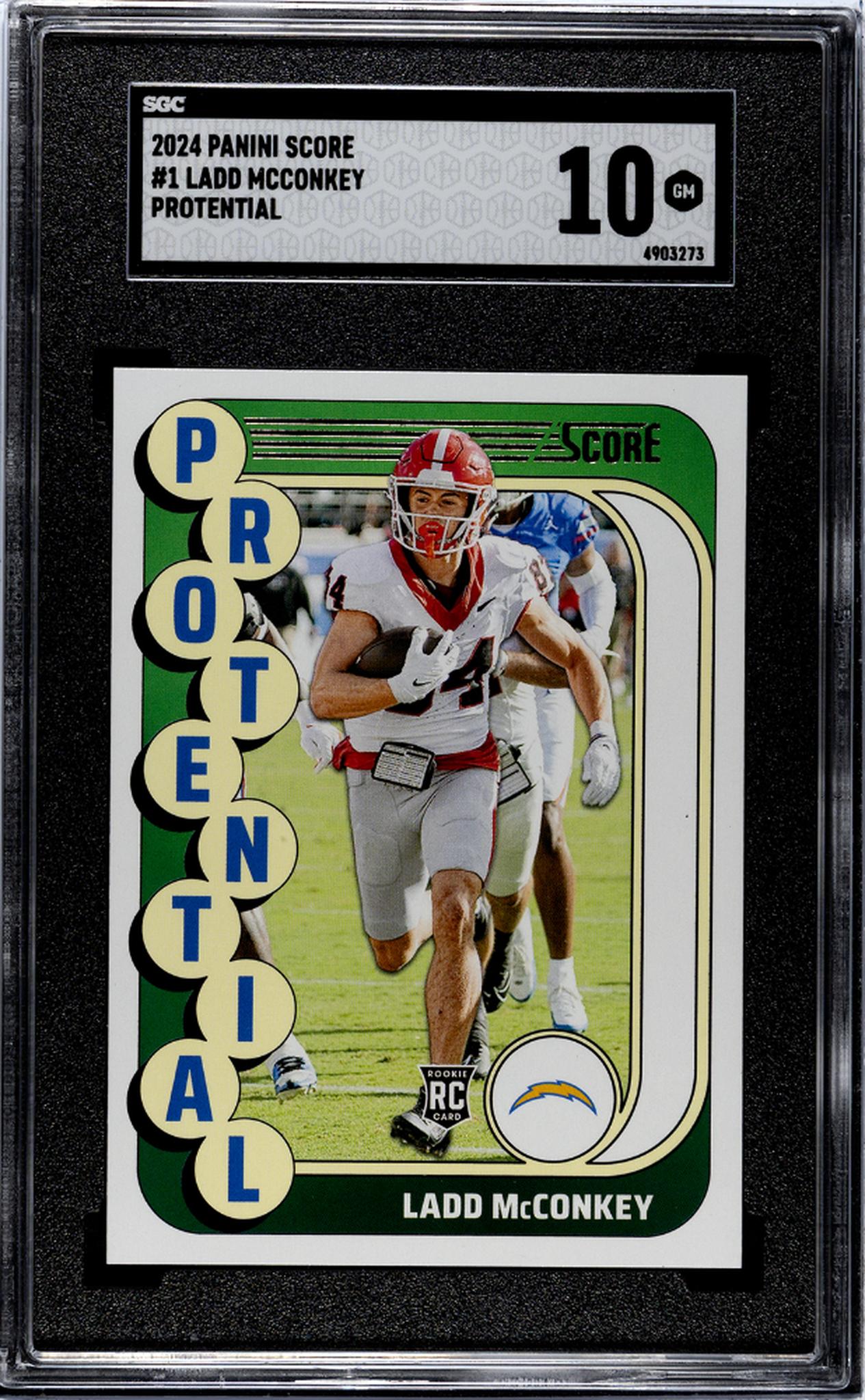 2024 Panini Score #1 Ladd Mcconkey Protential SGC 10