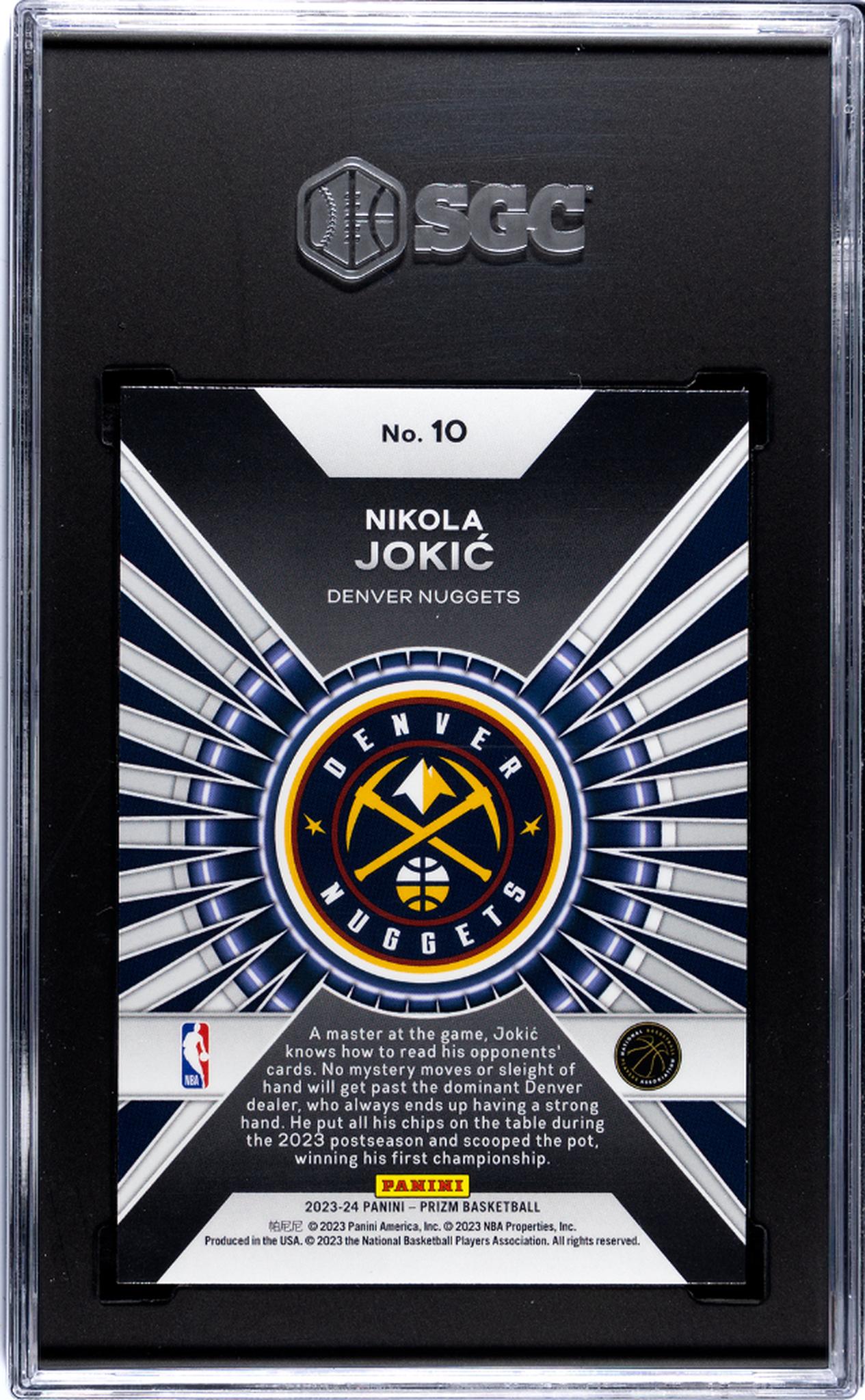 2023-24 Panini Prizm Dominance Nikola Jokic #10 SGC 7