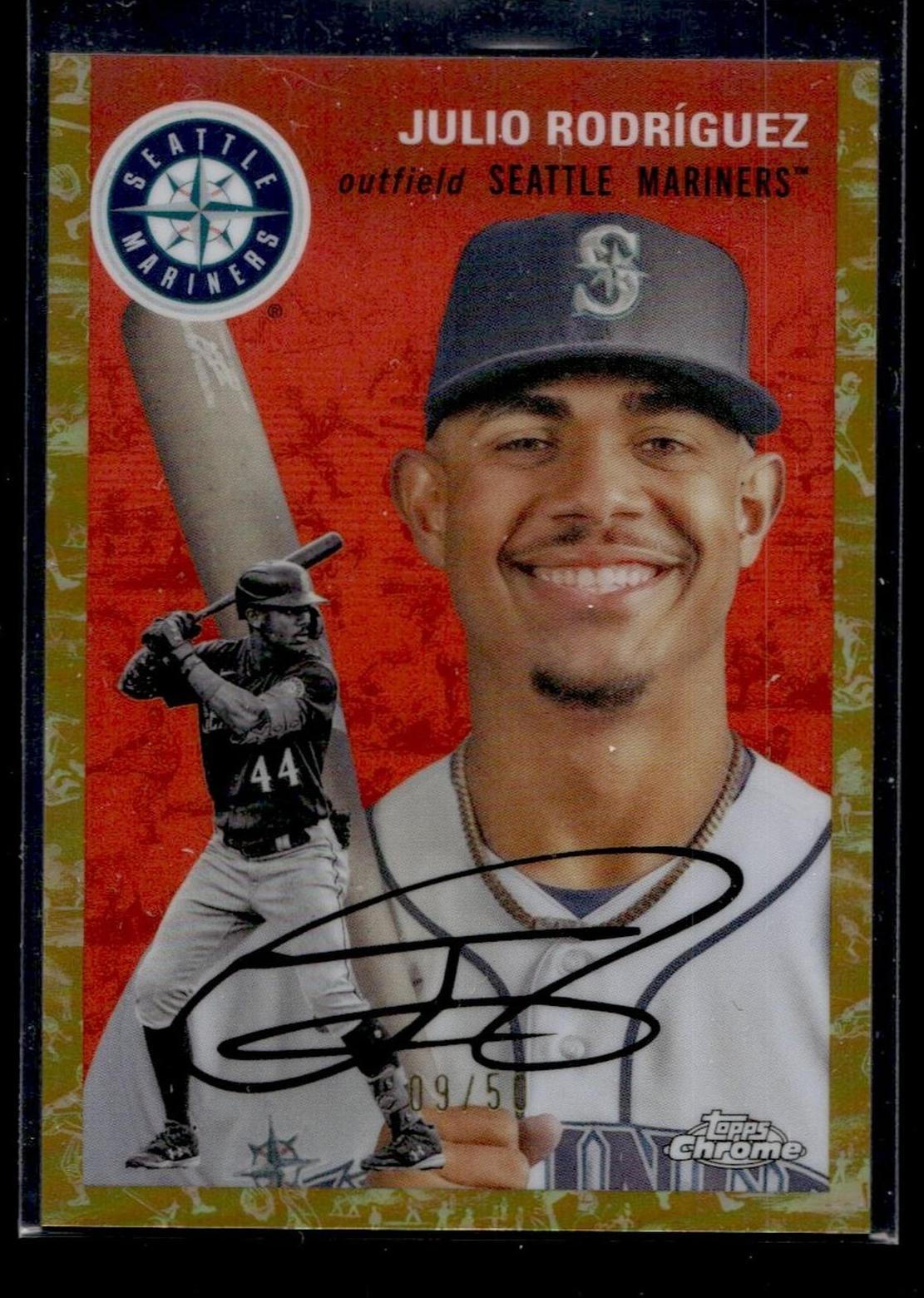 2022 Topps Chrome #345 Julio Rodríguez Rookie /50 Auto Seattle Mariners