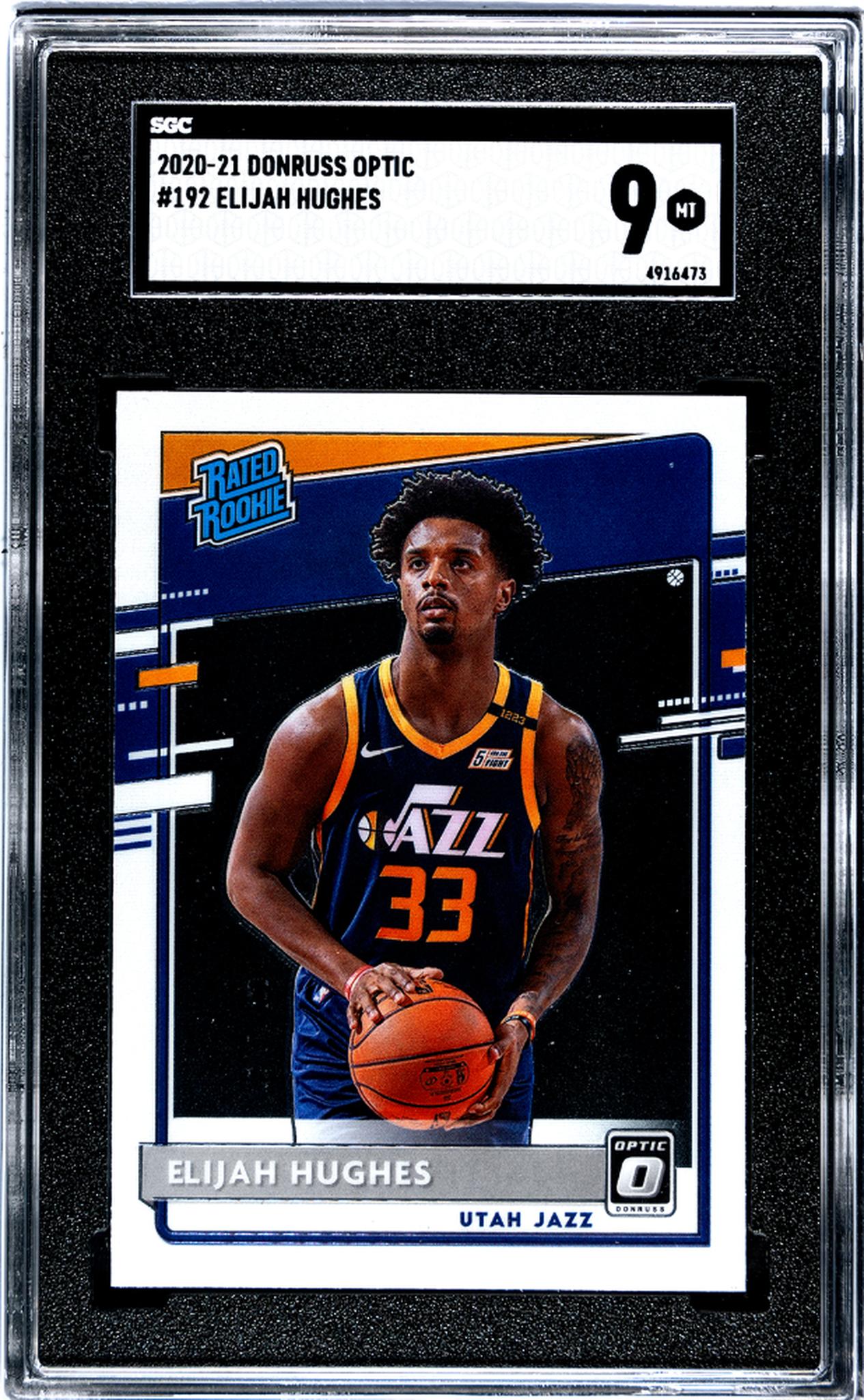2020 Donruss Optic #192 Elijah Hughes Rated Rookie SGC 9