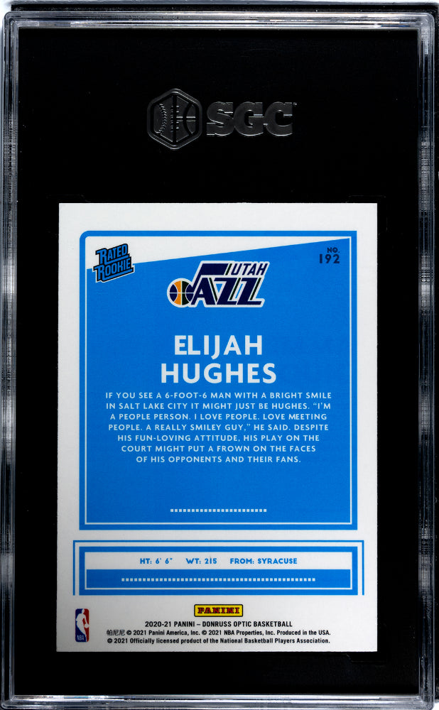 2020 Donruss Optic #192 Elijah Hughes Rated Rookie SGC 9