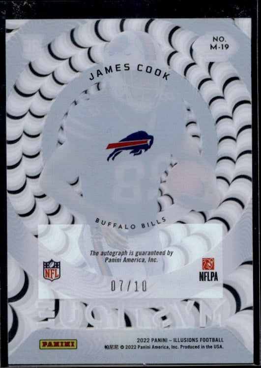 2022 Panini Illusions #M-19 James Cook Mystique Rookie /10 Auto Buffalo Bills