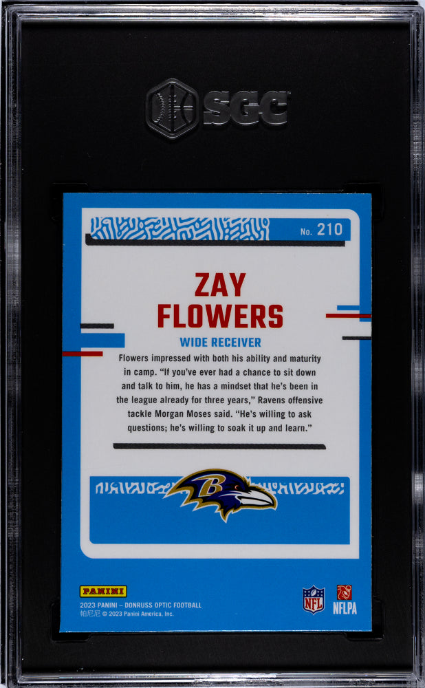 2023 Panini Donruss Optic #210 Zay Flowers  Rookie  SGC 9