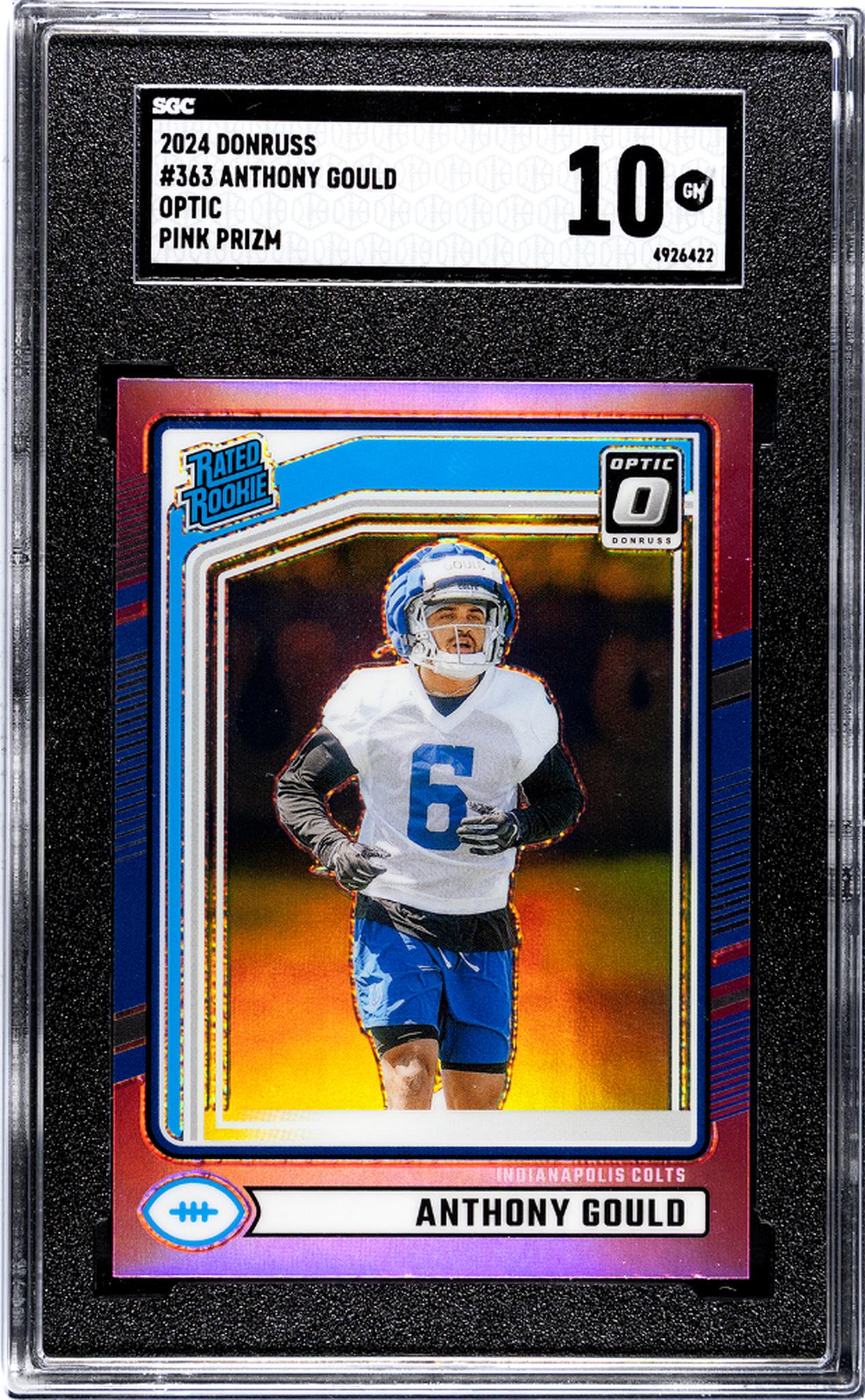 2024 Donruss Optic Pink Prizm Anthony Gould #363 RC SGC 10