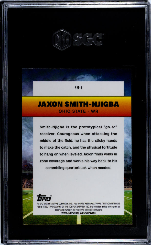 2022 Bowman U Chrome #RM-8 Jaxon Smith-Njigba Rookie SGC 10