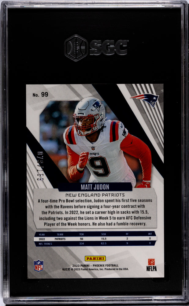 2023 Panini Phoenix #99 Matt Judon Red /199  SGC 10