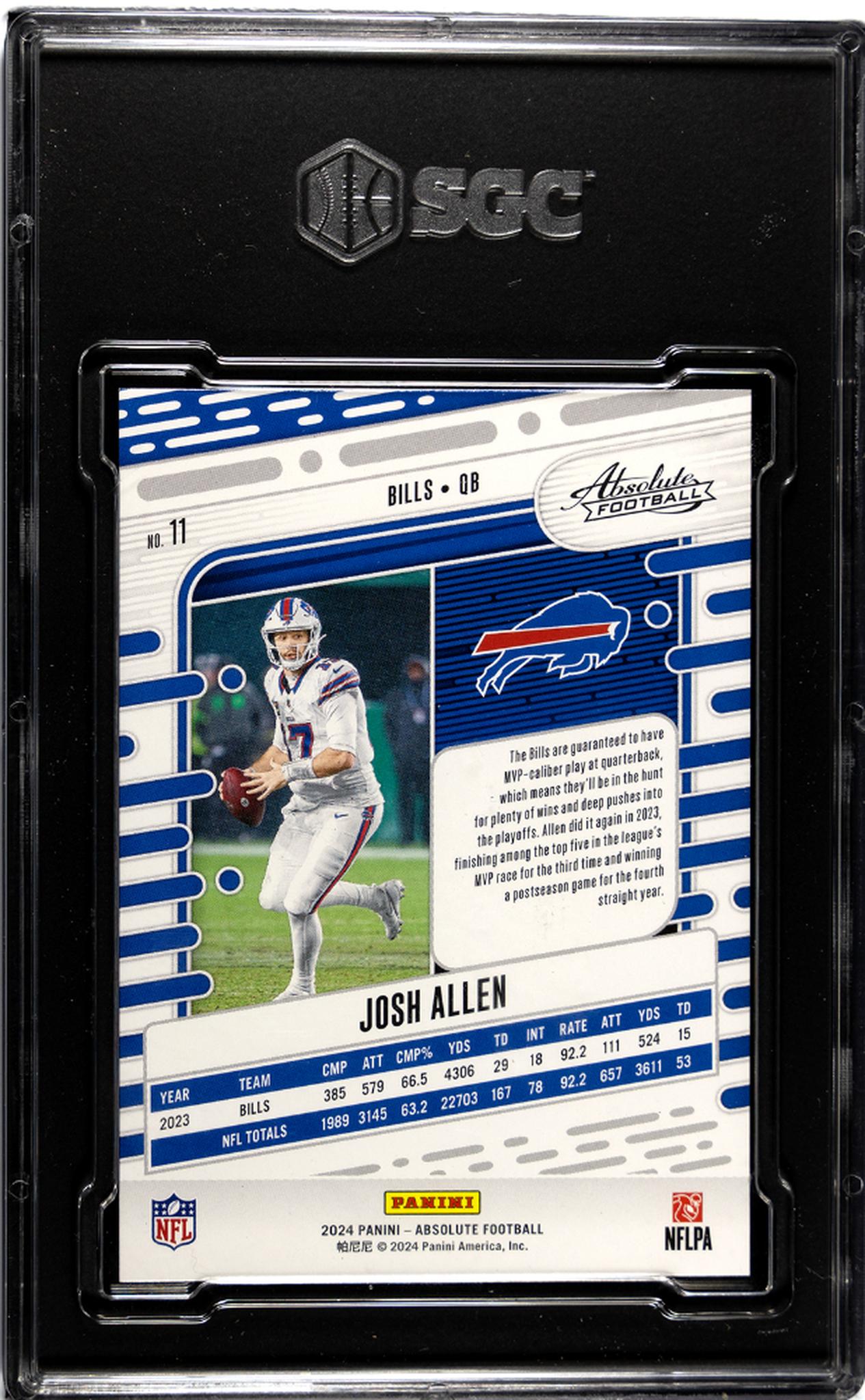 2024 Panini Absolute #11 Josh Allen Red Spectrum /125 SGC 10