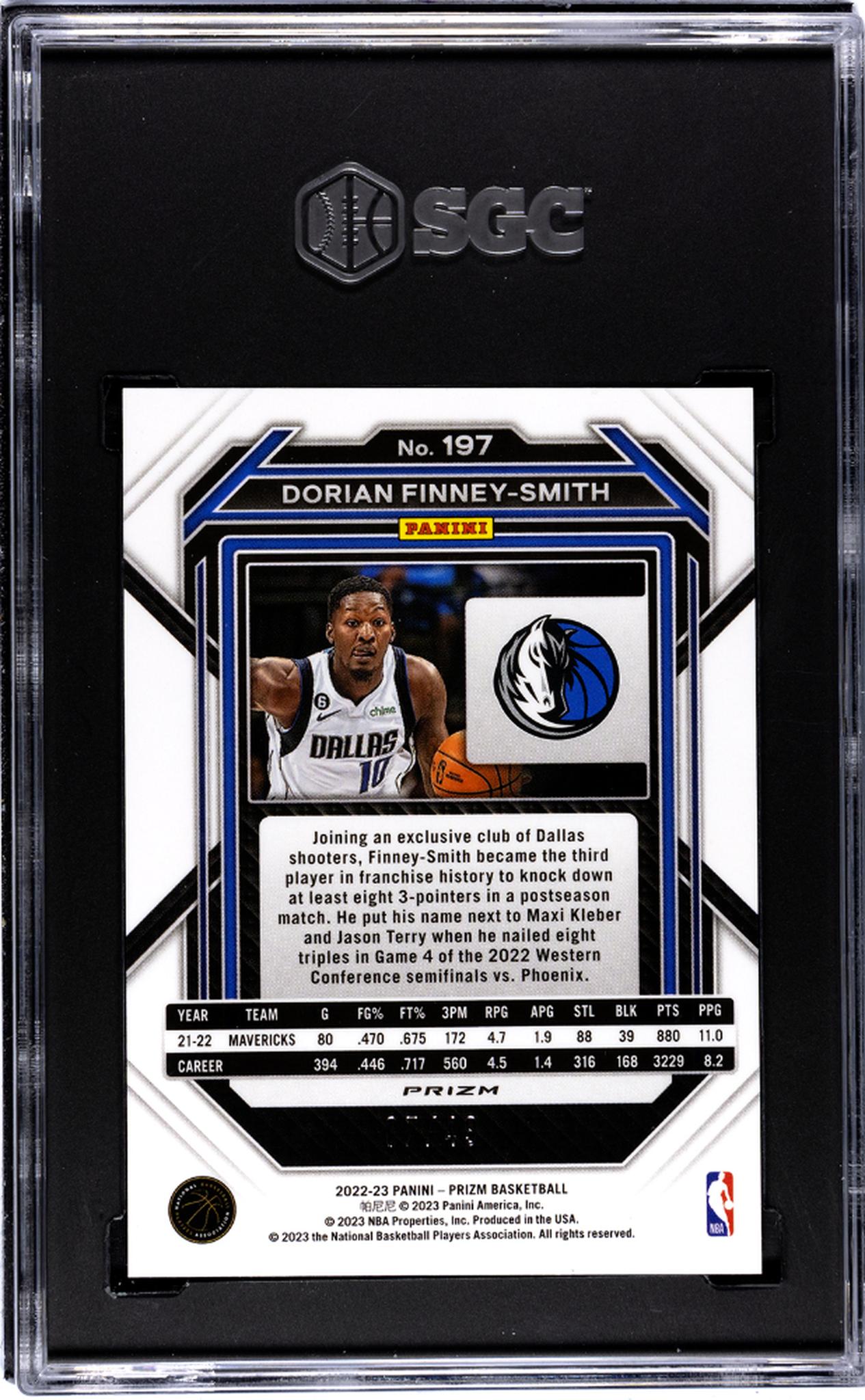 2022-23 Panini Prizm Orange Prizm Dorian Finney-Smith #197 /49 SGC 9.5