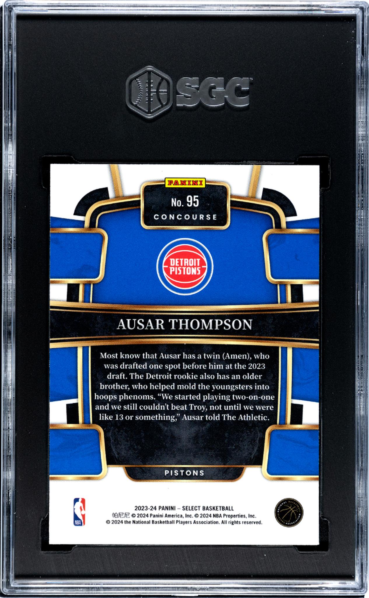 2023-24 Panini Select Blue Retail Ausar Thompson #95 RC SGC 9