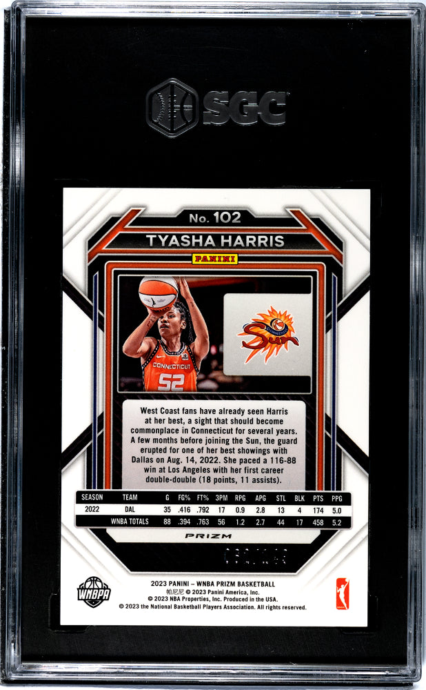 2023 Panini Prizm Wnba #102 Tyasha Harris Purple Prizm 62/149 SGC 9.5