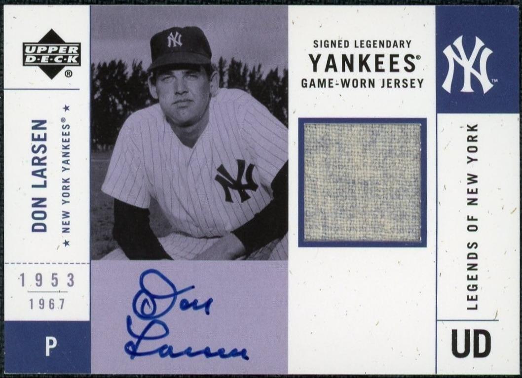 2001 Upper Deck Legends SYJ-DL Don Larsen Jersey Auto