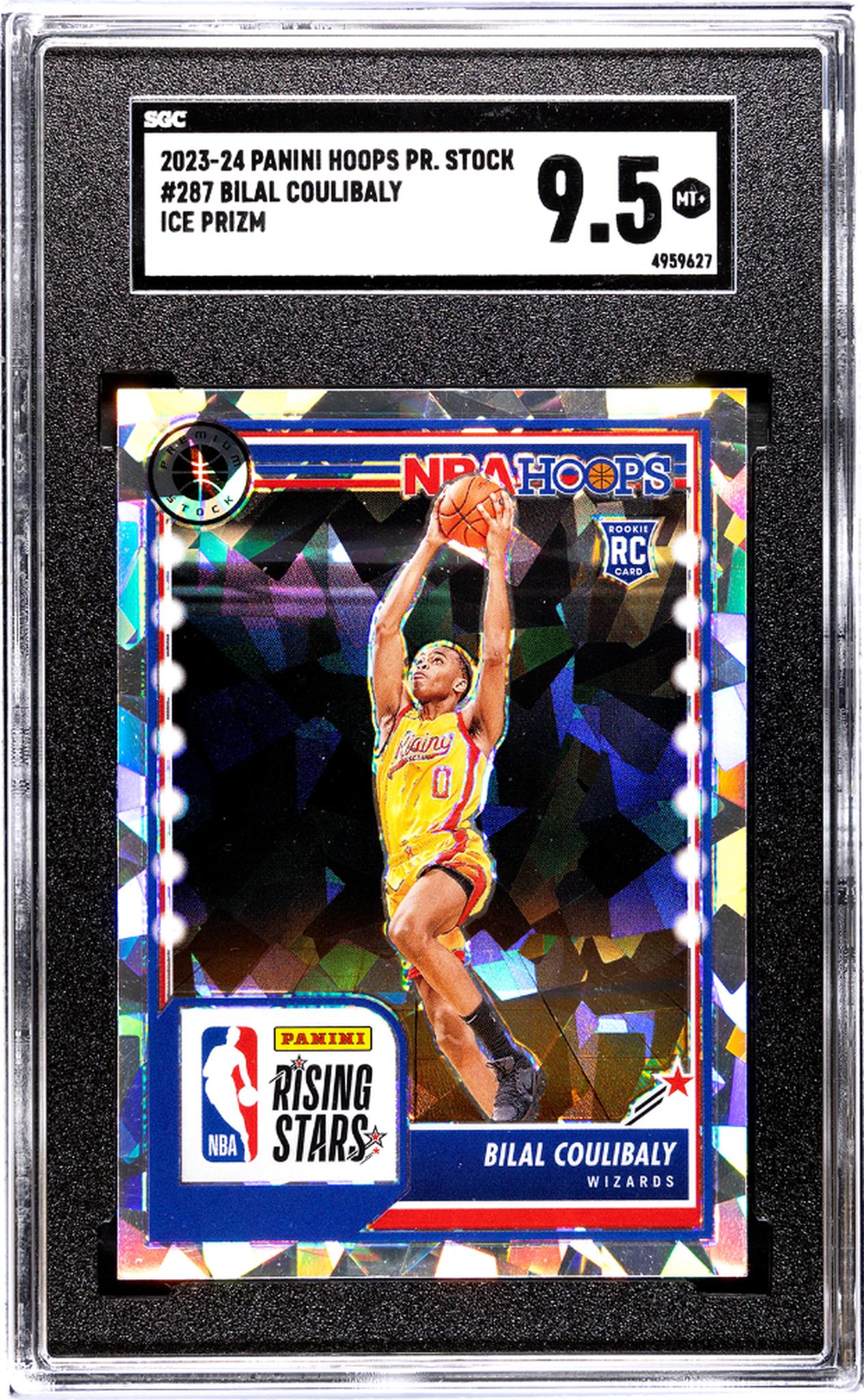 2023-24 Panini Hoops Premium Stock #287 Bilal Coulibaly Ice Prizm SGC 9.5