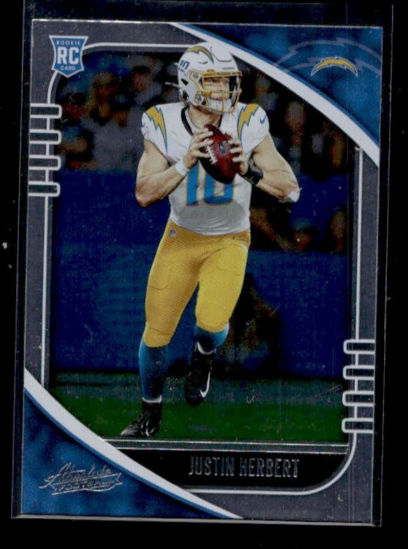 2020 Panini Absolute #167 Justin Herbert Rookie Chargers