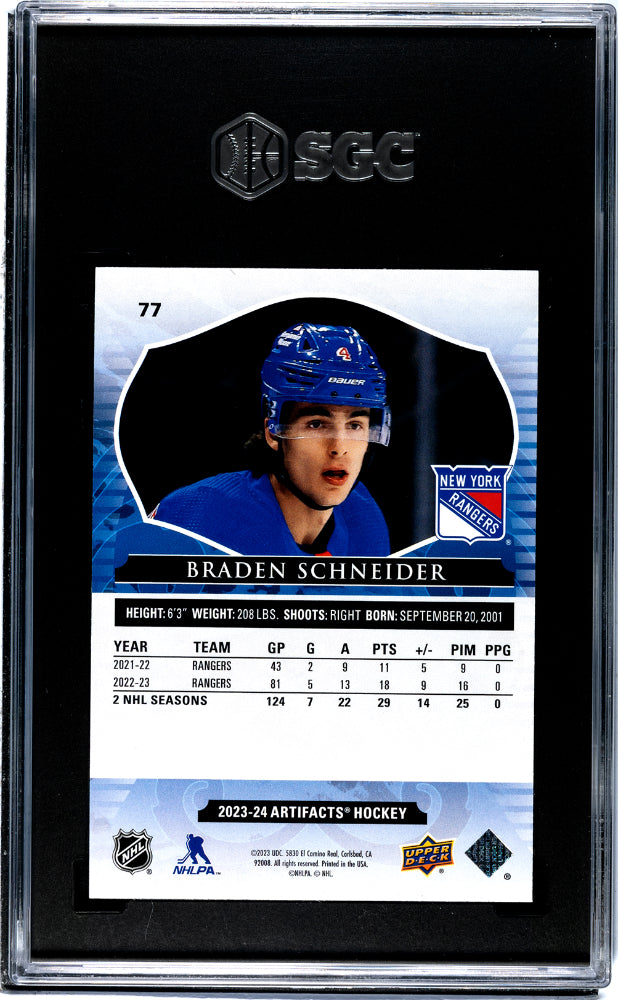 2023-24 Upper Deck Artifacts #77 Braden Schneider SGC 10