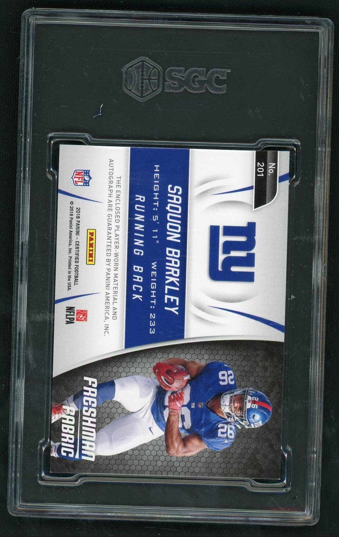 2018 Panini Certified Saquon Barkley Freshman Fabric Auto Mirror Red /75