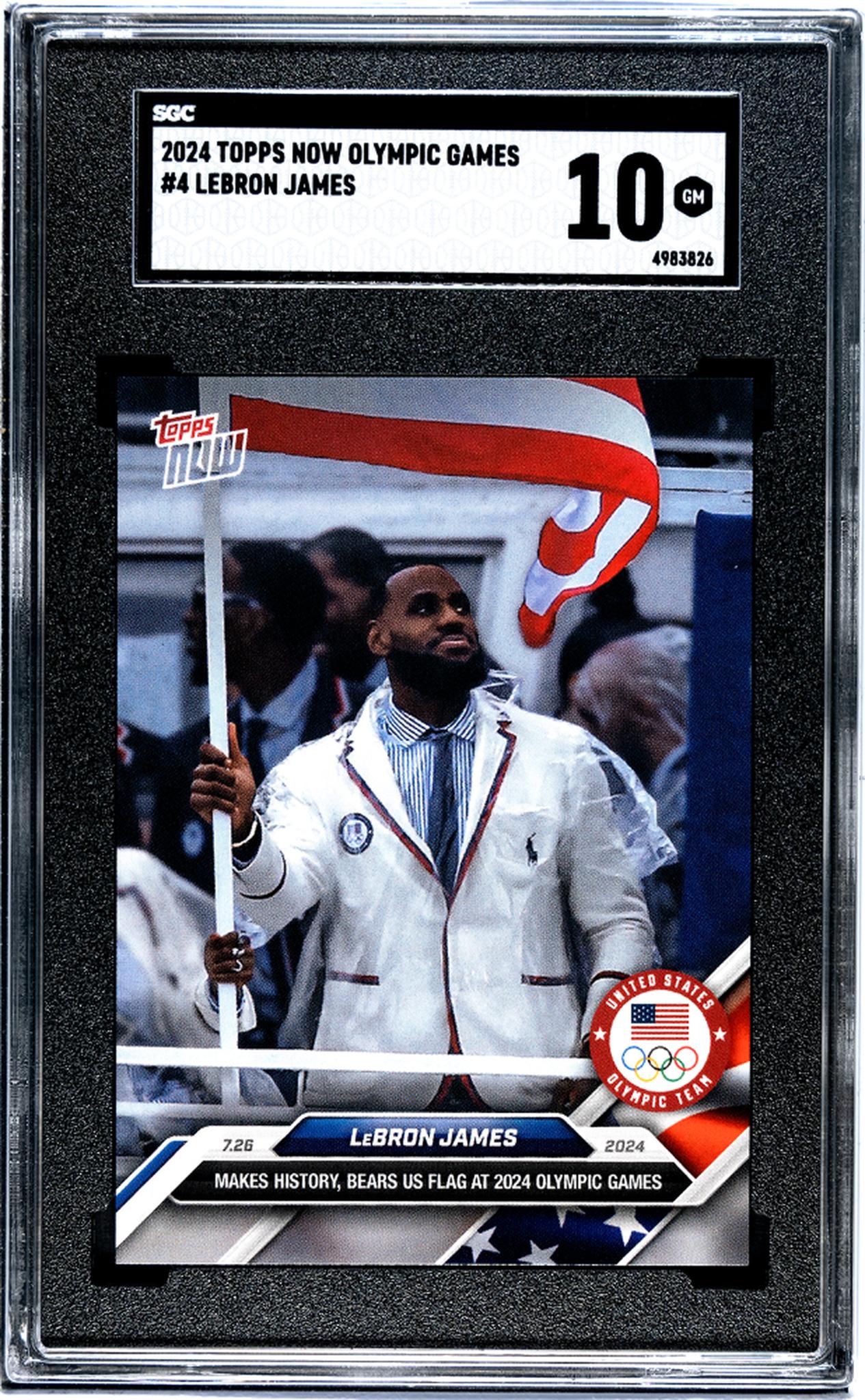 2024 Topps Now Olympic Games #4 Lebron James SGC 10