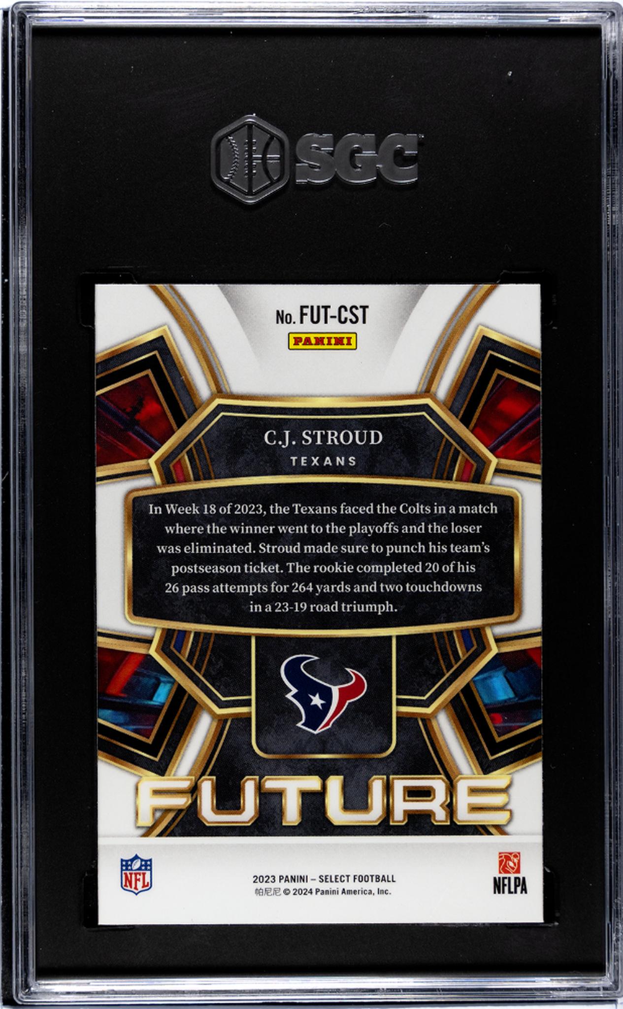 2023 Panini Select #FUT-CST C.J. Stroud Future Rookie SGC 7