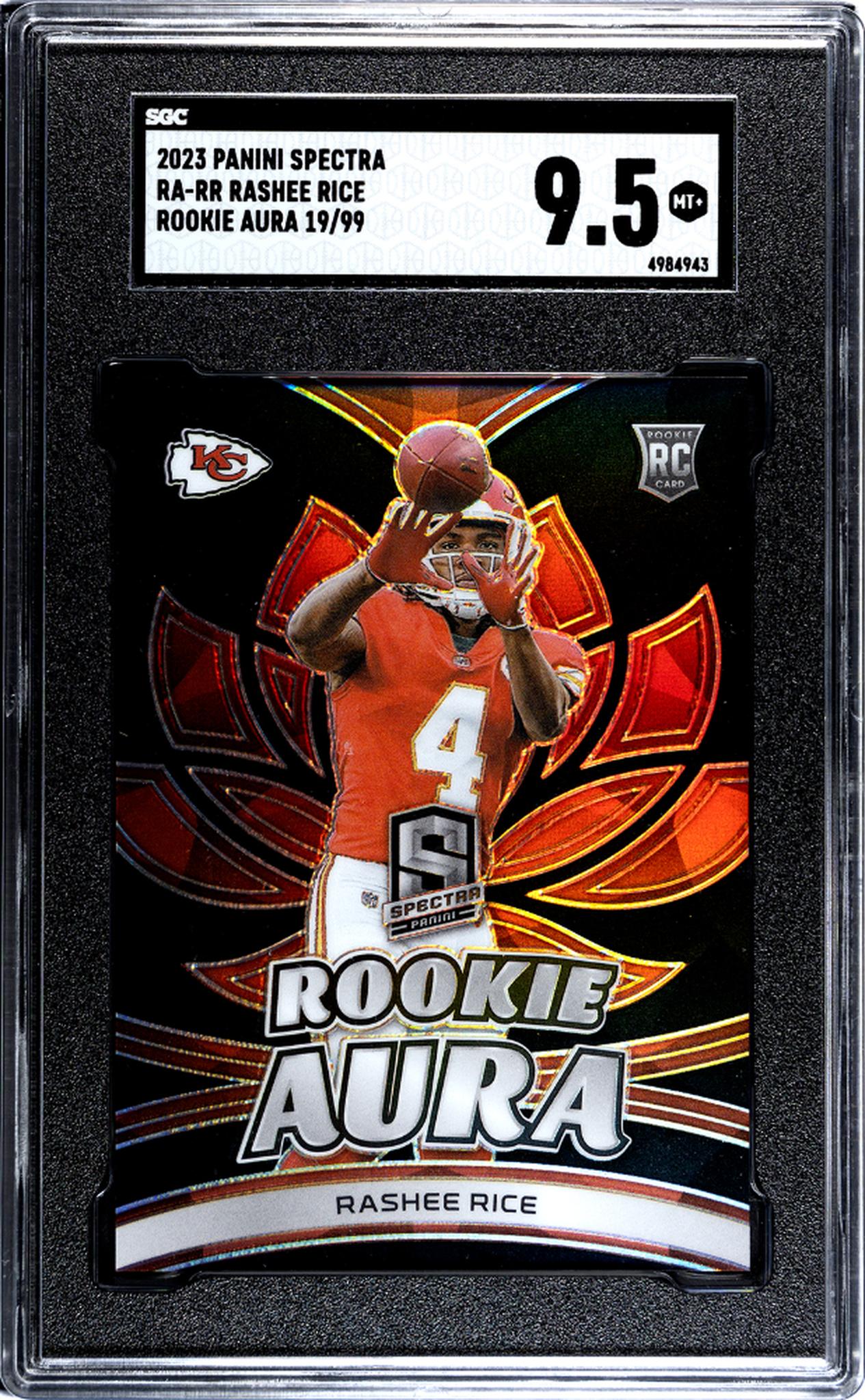 2023 Panini Spectra #RA-RR Rashee Rice Rookie Aura Prizm Rookie /99 SGC 9.5 