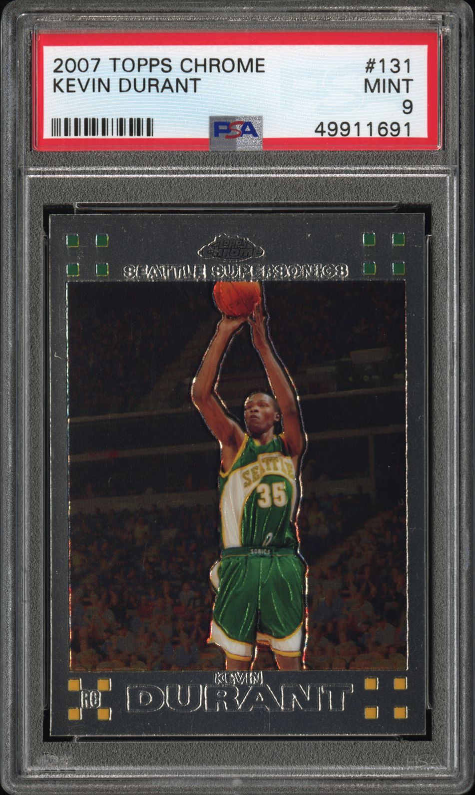 2007 Topps Chrome Kevin Durant #131 RC PSA 9