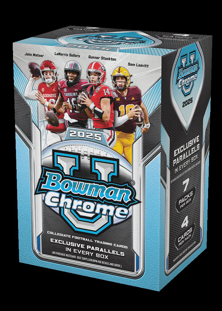 2025 Bowman University Chrome Football Blaster Box