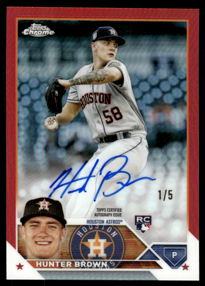 2023 Topps Chrome Rookie Auto Red /5 #RA-HBR Hunter Brown