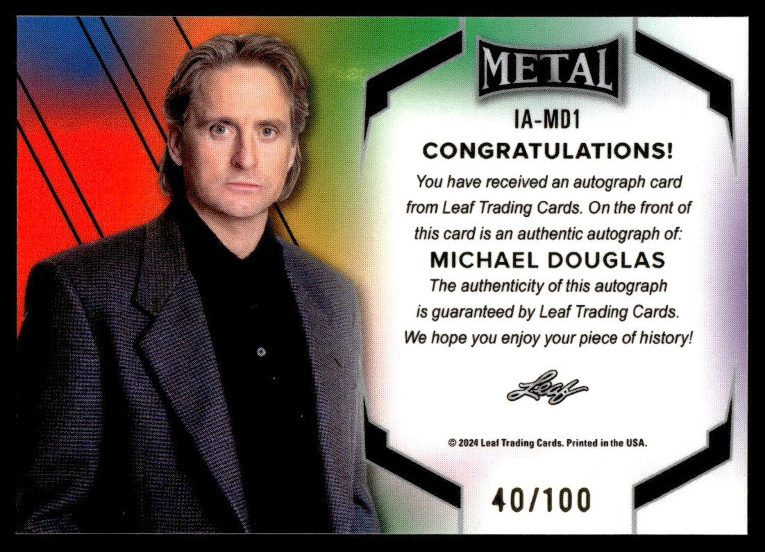 2024 Leaf Metal IA-MD1 Michael Douglas The Immortals /100 Auto