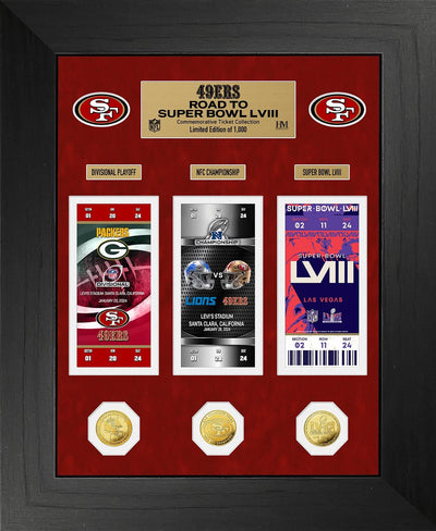 Highland Mint San Francisco 49ers Road to Super Bowl 58 Ticket and Gold Coin Photo Mint - Limited Edition /1000