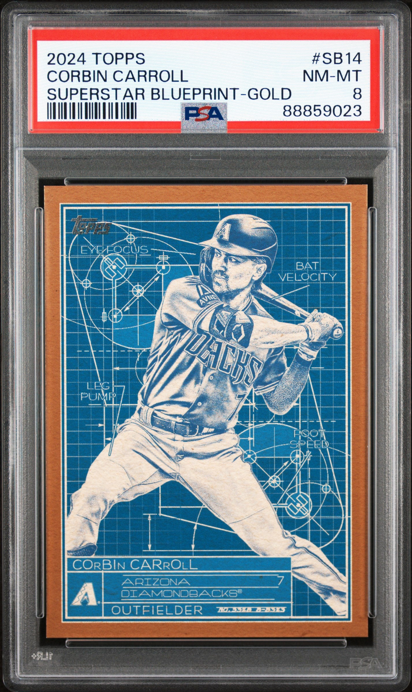 2024 Topps Superstar Blueprint #SB14 Corbin Carroll Gold PSA 8