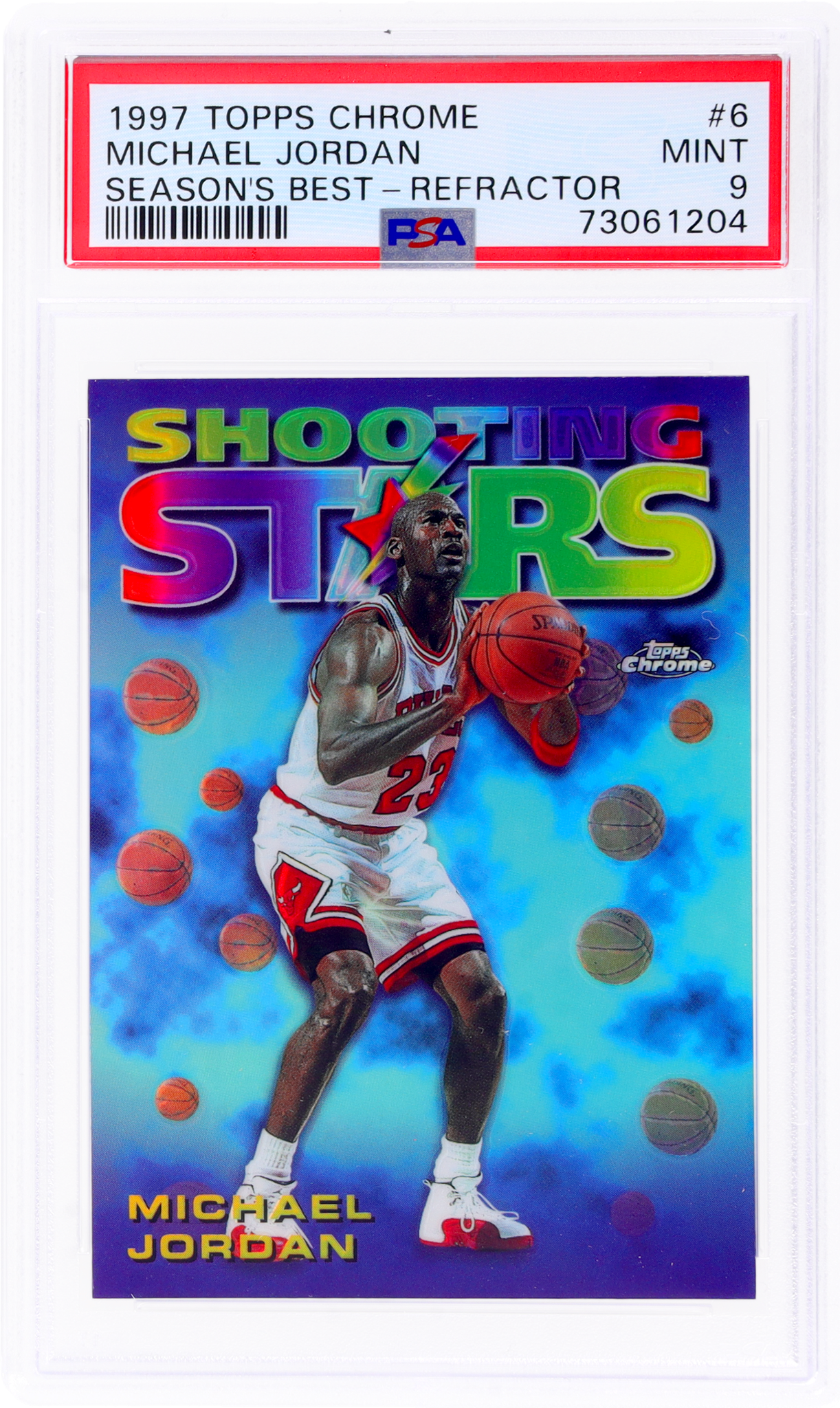 1997 Topps Chrome #SB6 Michael Jordan Season's Best Refractor PSA 9