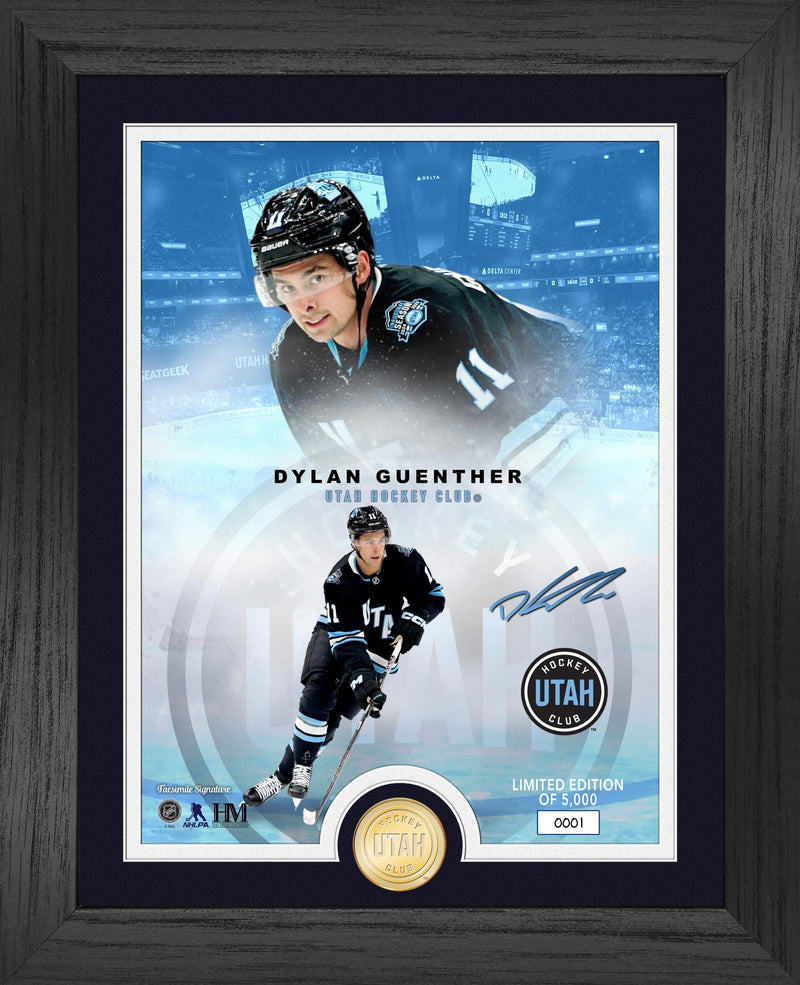 Highland Mint Dylan Guenther Utah Hockey Club Bronze Coin Photo Mint - Limited Edition /5,000