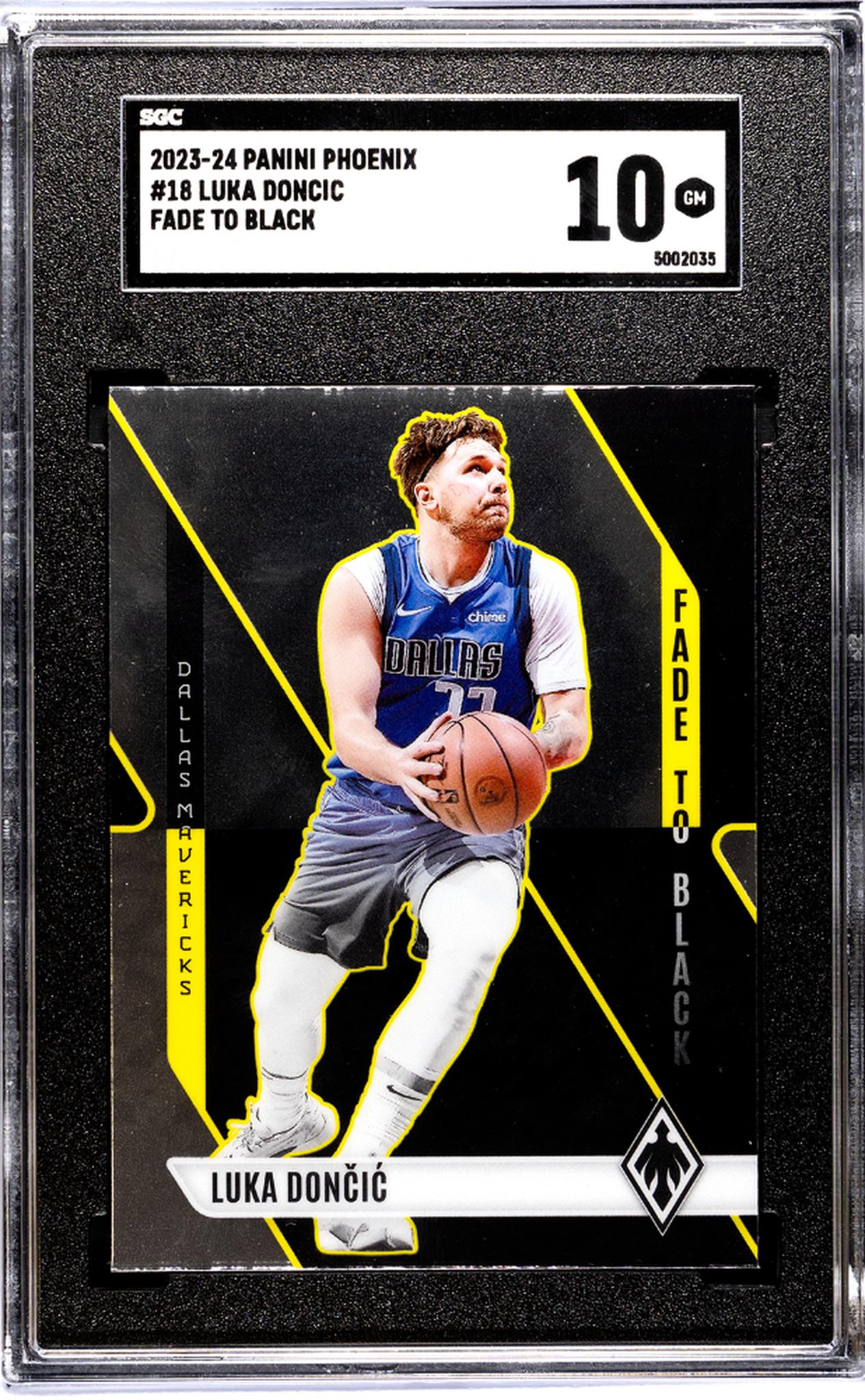 2023-24 Panini Phoenix #18 Luka Doncic Fade To Black SGC 10
