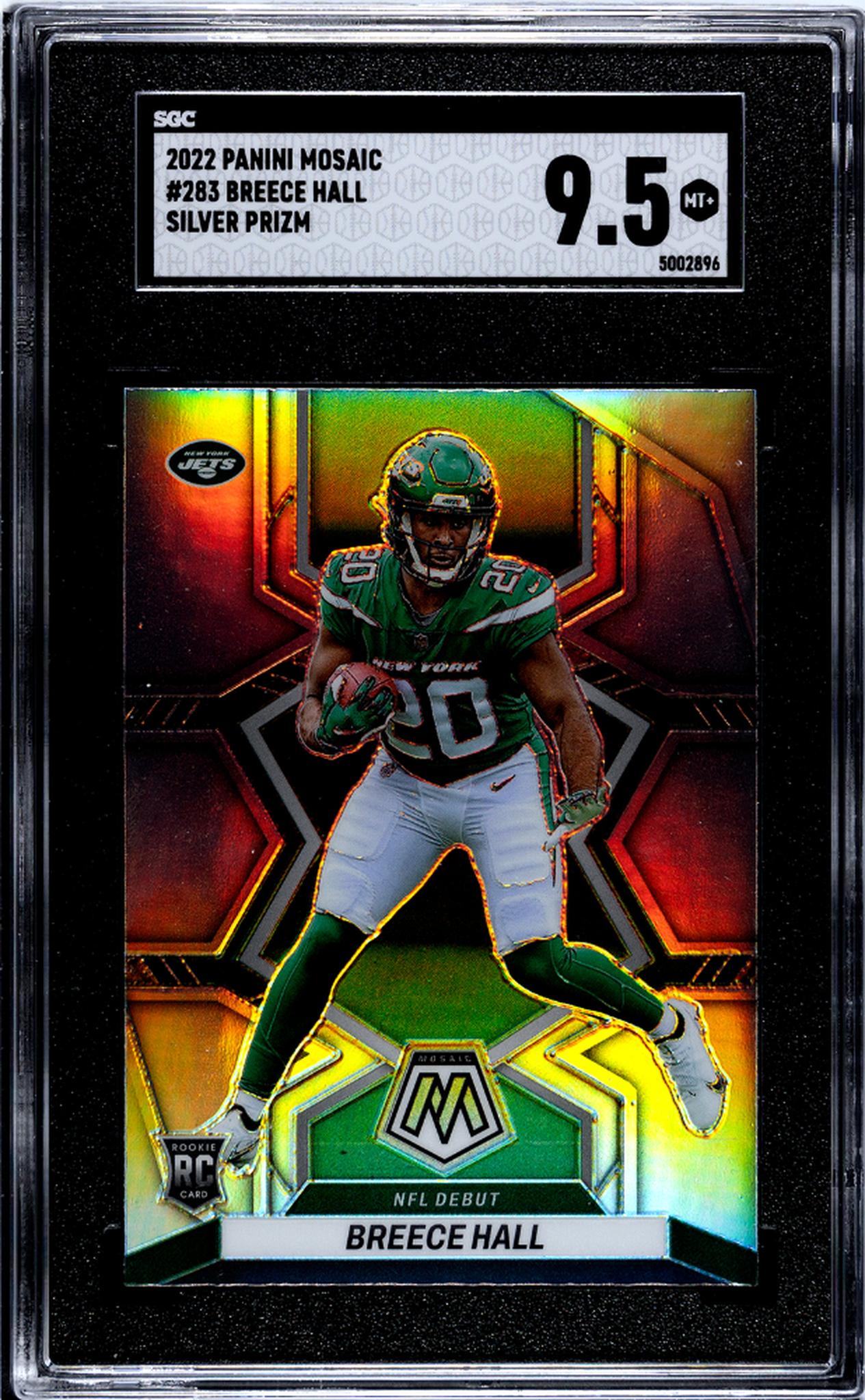 2022 Panini Mosaic NFL Debut Silver Prizm Breece Hall #283 RC SGC 9.5