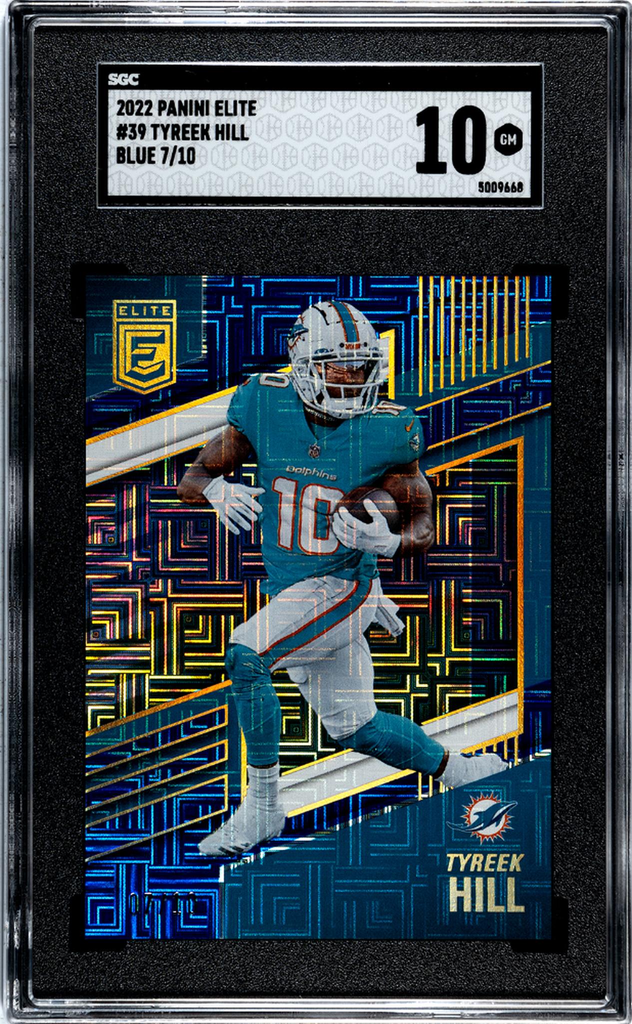 2022 Panini Donruss Elite Blue Tyreek Hill #39 /10 SGC 10