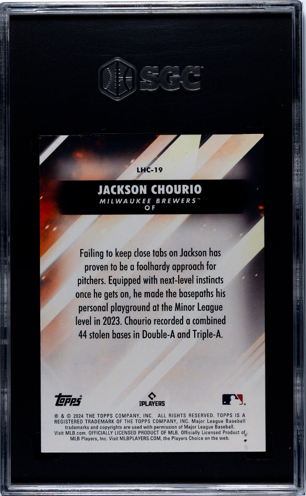 2024 Topps Update Let Him Cook Jackson Chourio #LHC-19 RC SGC 9