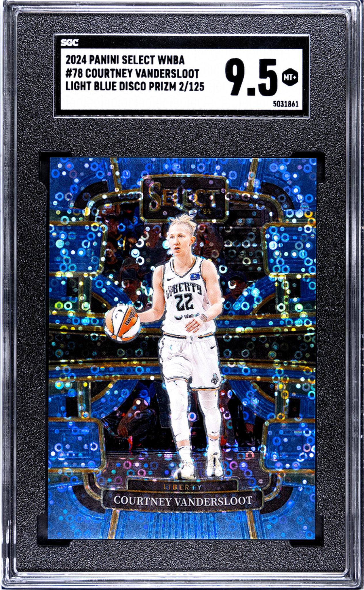 2024 Panini Select Wnba #78 Courtney Vandersloot Light Blue Disco Prizm 2/125 SGC 9.5