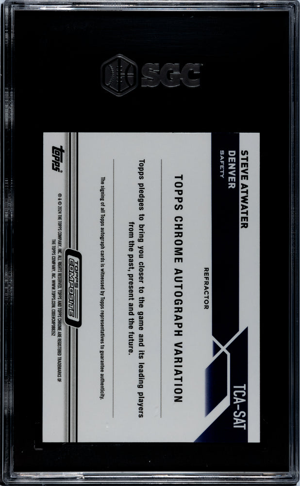 2023 Topps Composite #TCA-SAT Steve Atwater Chrome Auto. Refractor SGC 9.5