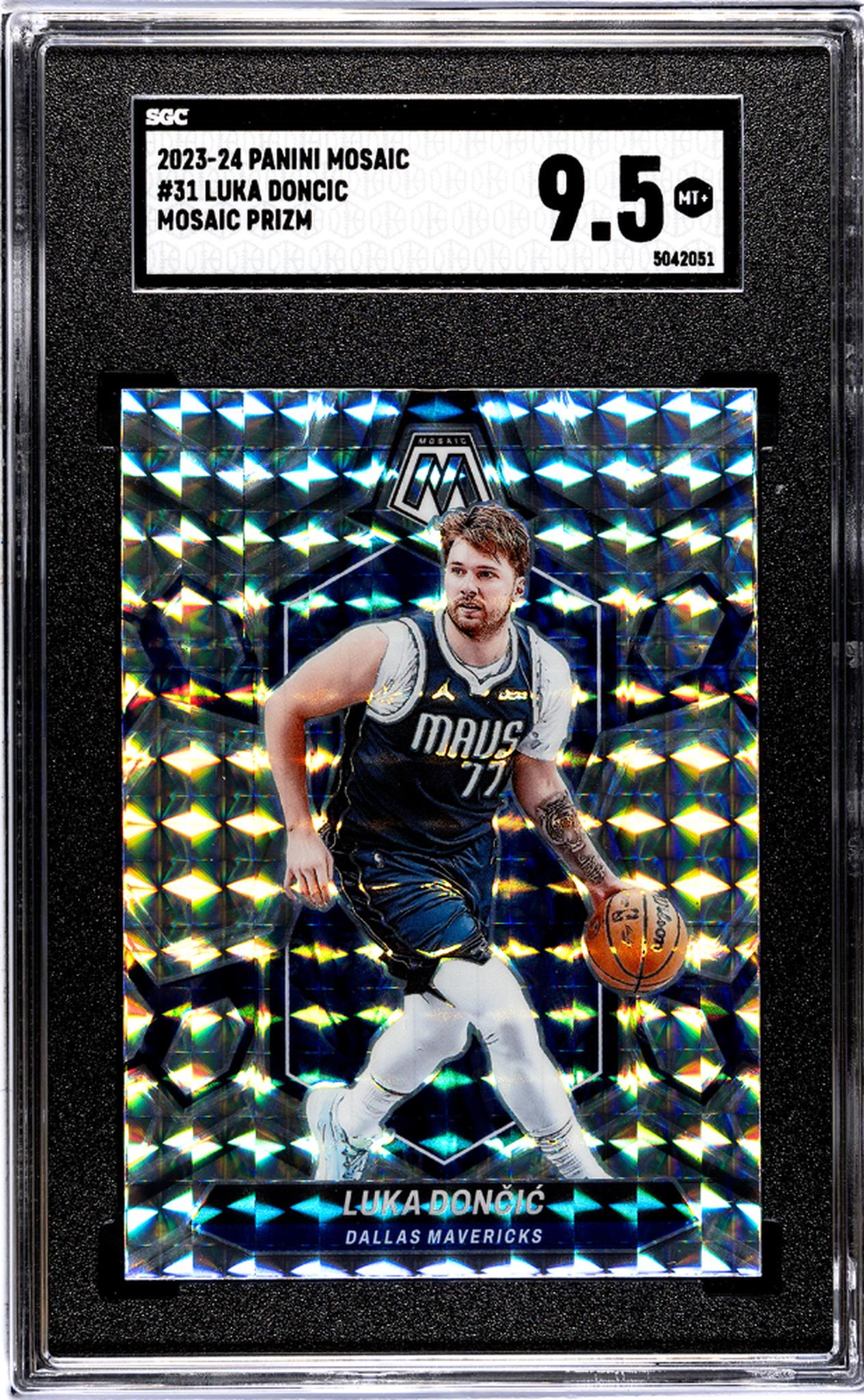 2023-24 Panini Mosaic #31 Luka Doncic Mosaic Prizm SGC 9.5