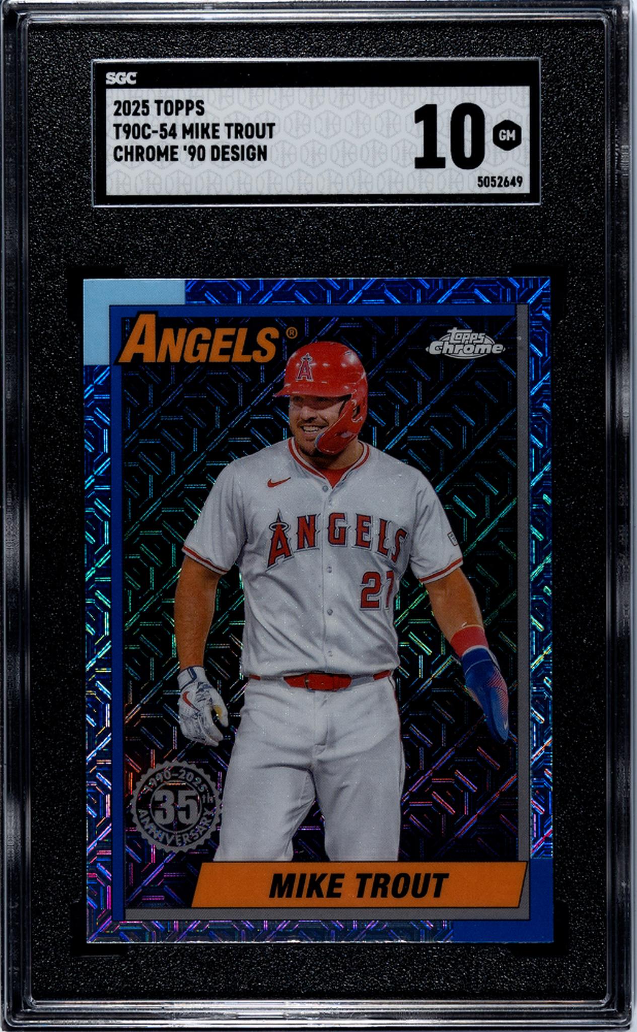 2025 Topps Chrome '90 Design Mike Trout #T90C-54 SGC 10