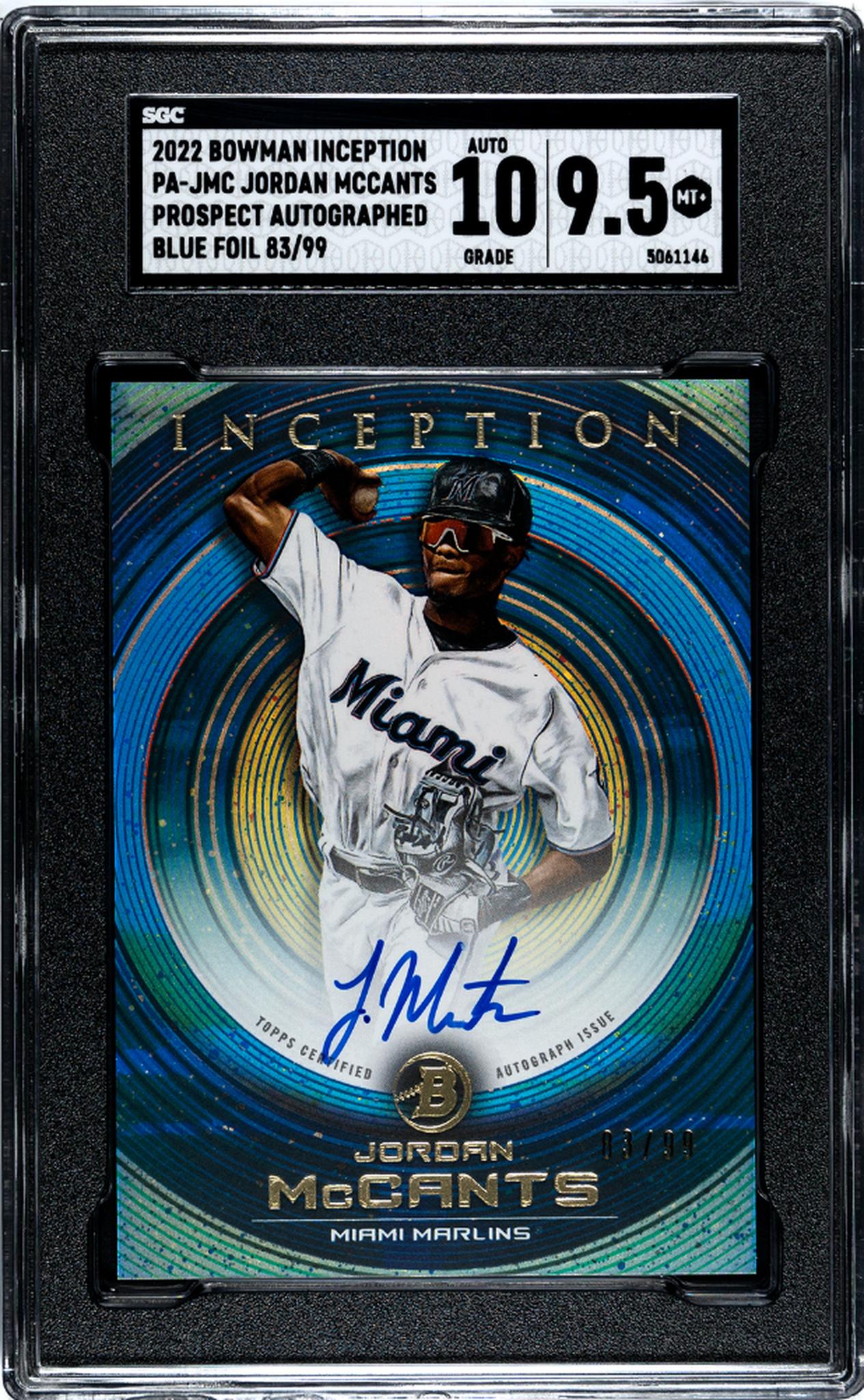 2022 Bowman #PA-JMC Jordan McCants Inception /99 SGC 9.5