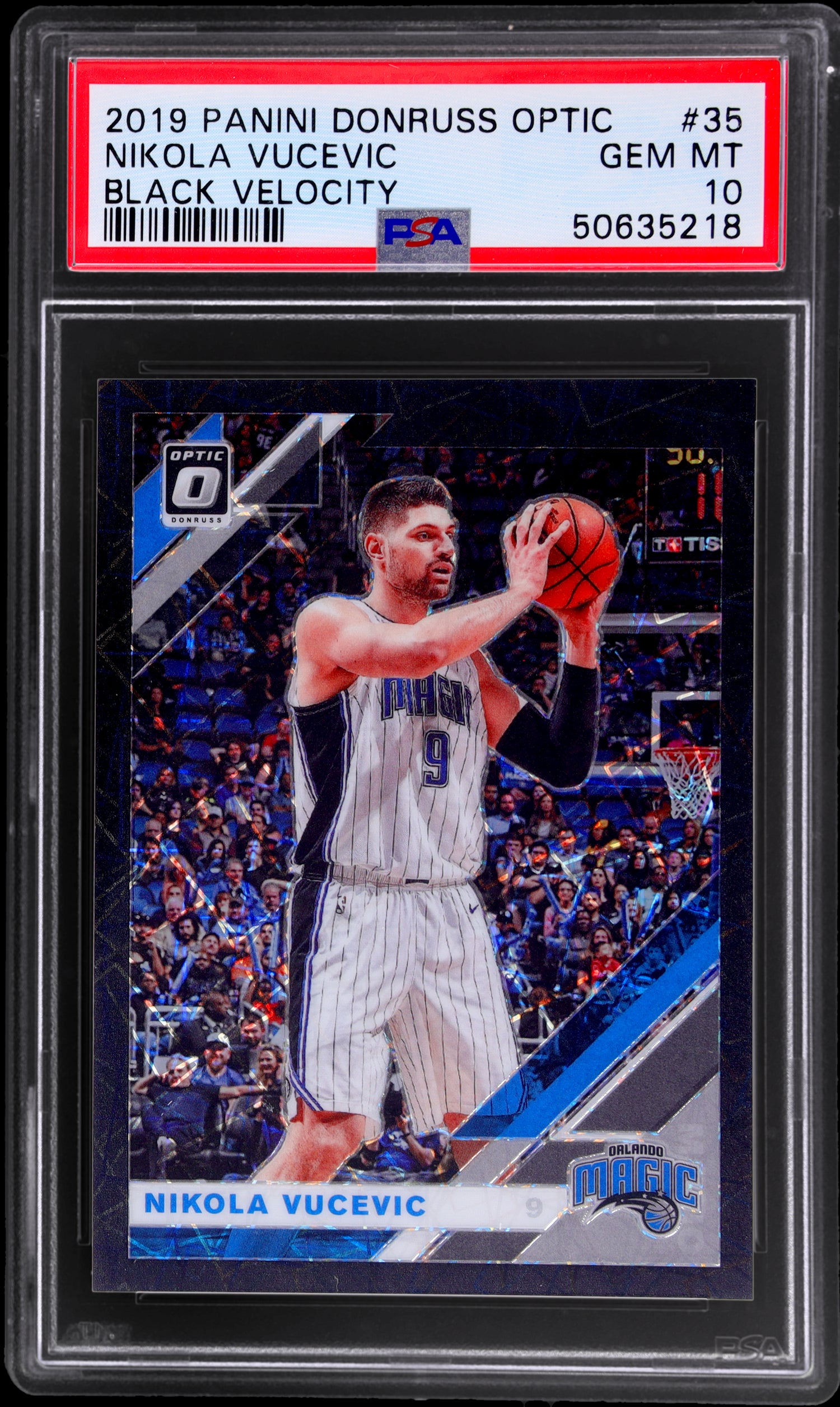 2019 Panini Donruss Optic Black Velocity Nikola Vucevic #35 /39 PSA 10