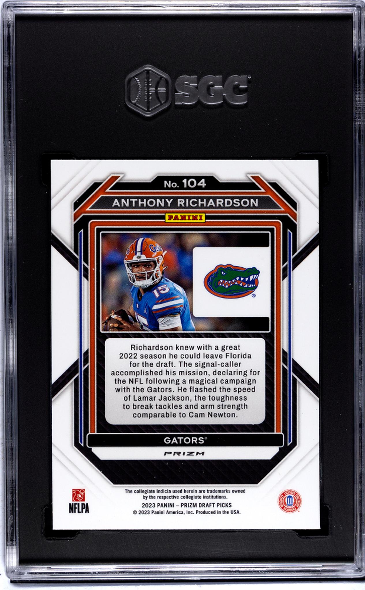 2023 Panini Prizm #104 Anthony Richardson Green Rookie  SGC 9.5