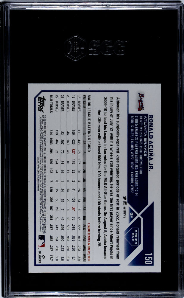 2023 Topps #150 Ronald Acuna Jr. SGC 10