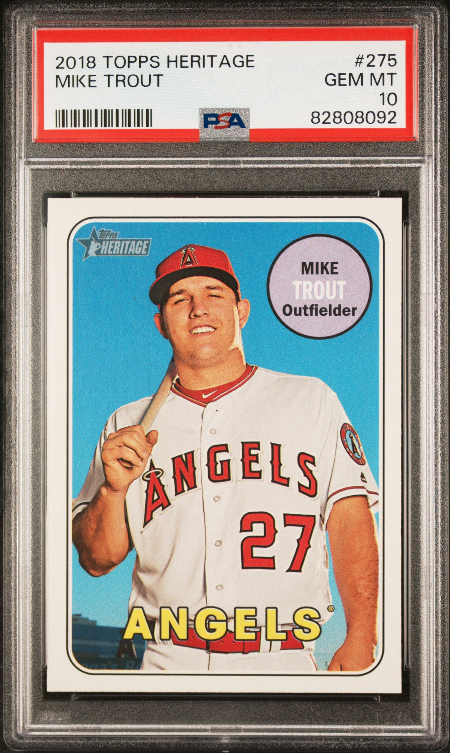 2018 Topps Heritage Mike Trout SP #275 PSA 10