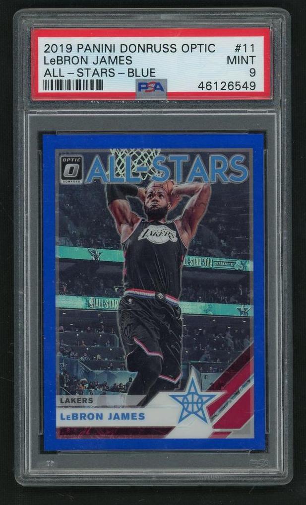 2019 Donruss Optic All Stars Blue LeBron James #11 /49 PSA 9