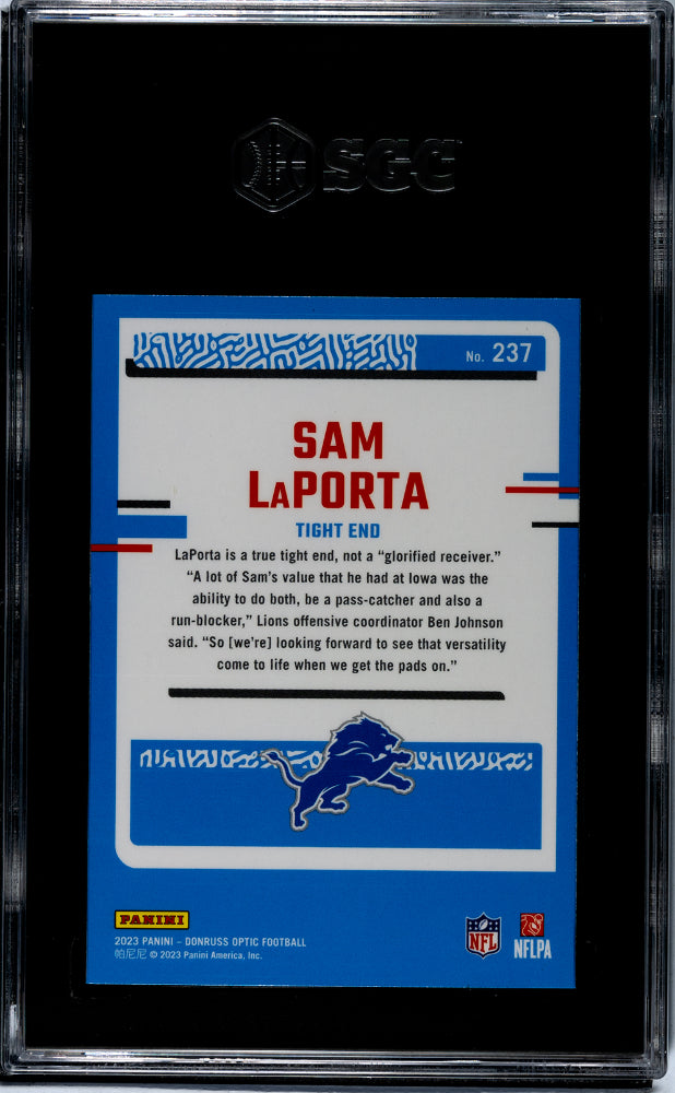 2023 Donruss Optic #237 Sam Laporta SGC 10