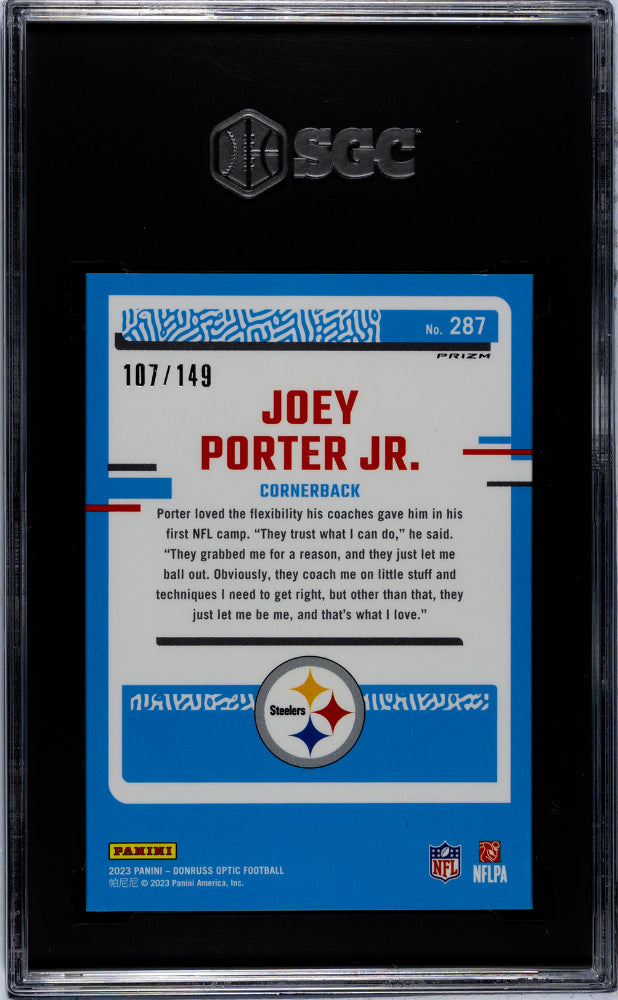 2023 Panini Donruss Optic Flex Prizm Joey Porter Jr. #287 RC /149 SGC 10