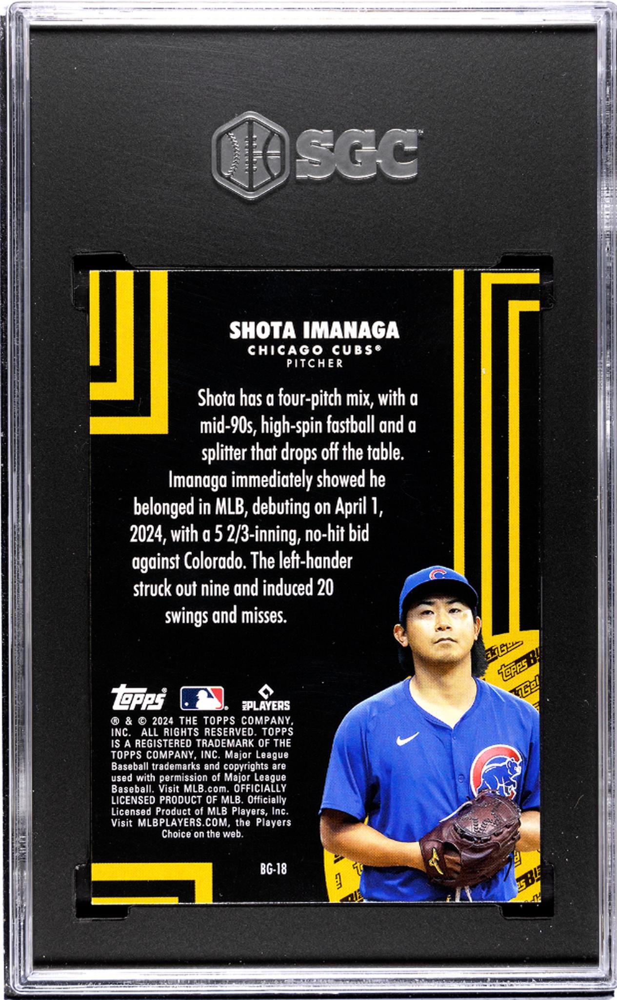 2024 Topps Update #BG-18 Shota Imanaga Black Gold SGC 9.5