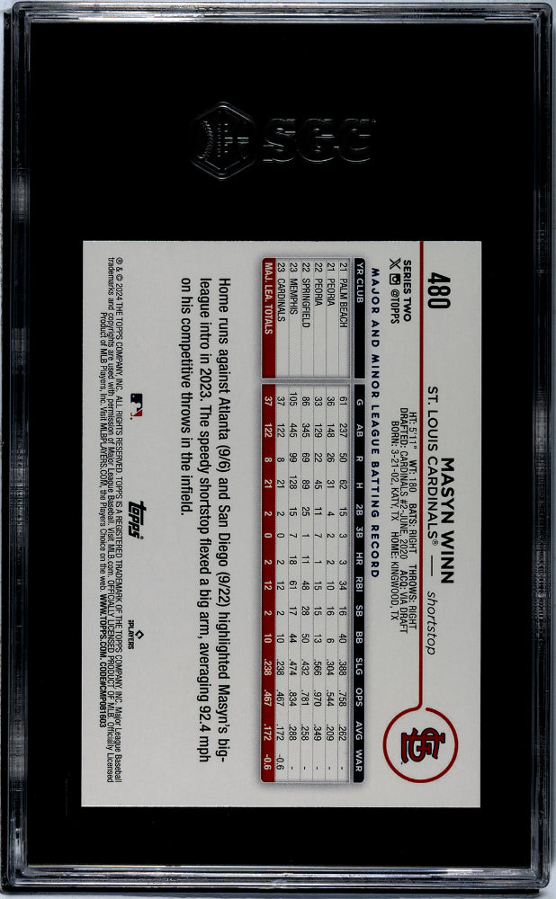2024 Topps Holiday Masyn Winn #480 RC SGC 9