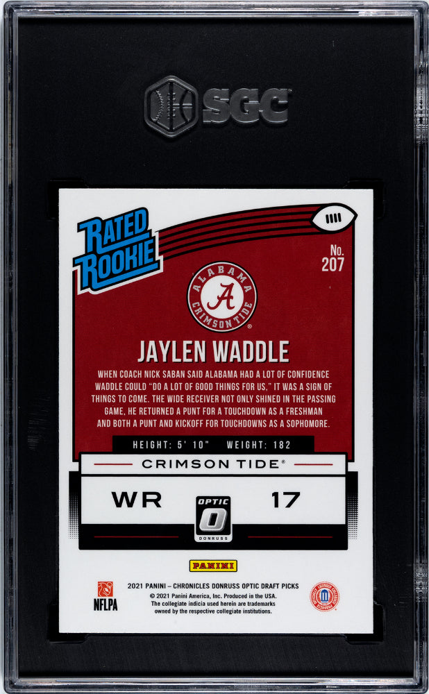 2021 Panini Donruss Optic Jaylen Waddle #207 SGC 9.5